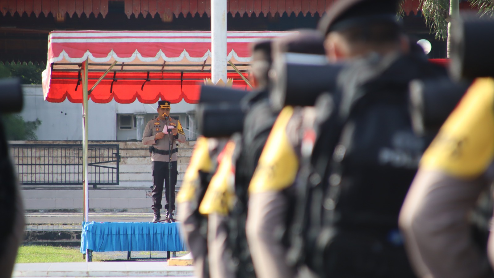 Apel Pergeseran Pasukan, Mantapkan Pengamanan Pemilu 2024 di Lombok Barat